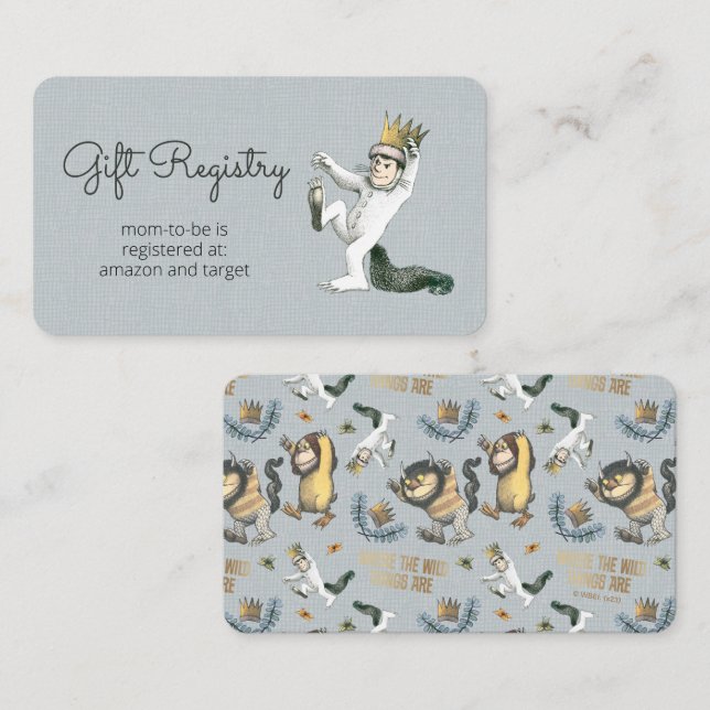 Where the Wild Things Are - Gift Registry Enclosure Card (Front/Back)