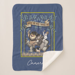 Where the Wild Things Are Graphic Add Your Name Sherpa Blanket
