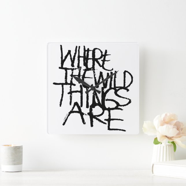 Where the Wild Things Are | Handwritten Square Wall Clock (Home)