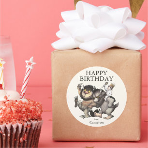 Where the Wild Things Are Happy Birthday Classic Round Sticker