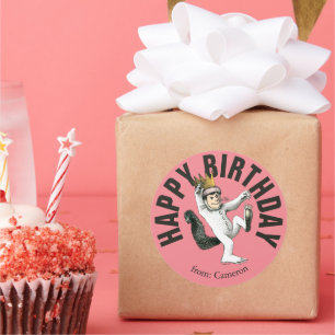 Where the Wild Things Are   Happy Birthday Classic Round Sticker