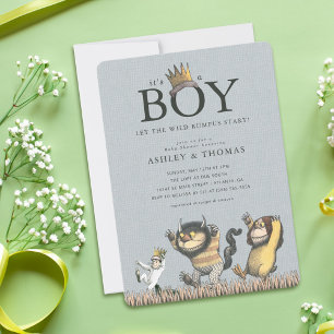 Where the Wild Things Are   It's a Boy Baby Shower Invitation