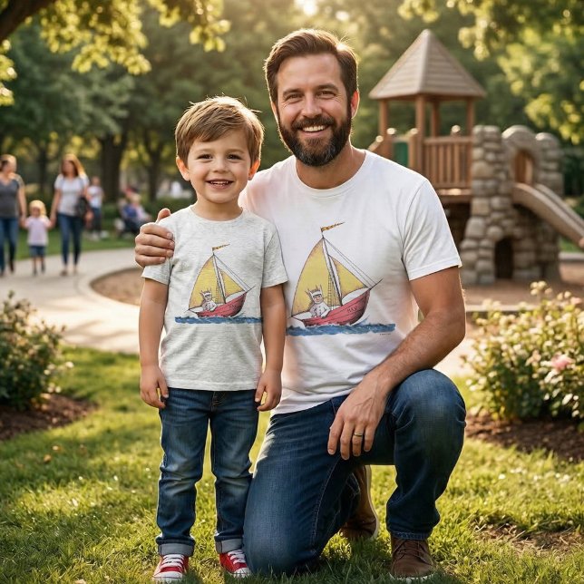 Where the Wild Things Are | Max Sailing Tri-Blend Shirt (Generated image of father and son wearing t-shirts)