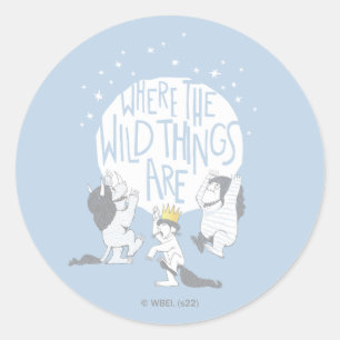Where The Wild Things Are   Moon & Stars Classic Round Sticker