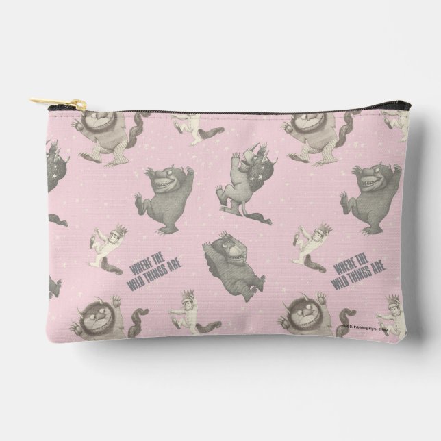 Where the Wild Things Are Pink Star Pattern Accessory Pouch (Front)