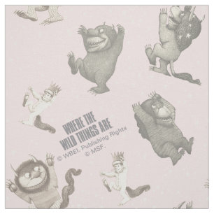 Where the Wild Things Are Pink Star Pattern Fabric