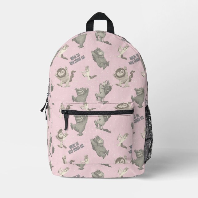 Where the Wild Things Are Pink Star Pattern Printed Backpack (Front)