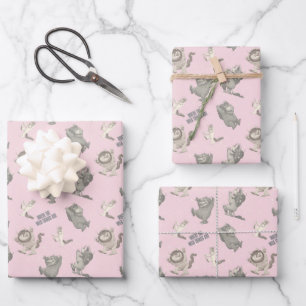 Where the Wild Things Are Pink Star Pattern Wrapping Paper Sheet