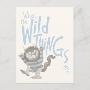 Where the Wild Things Are Quote - Blue Postcard