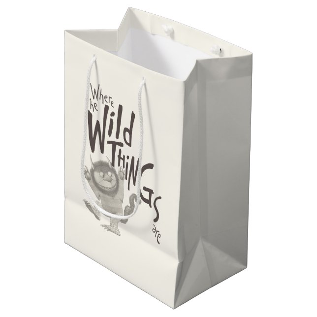 Where the Wild Things Are Quote Medium Gift Bag (Front Angled)