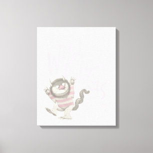 Where the Wild Things Are Quote - Pink Canvas Print