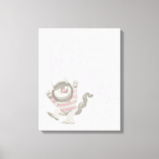Where the Wild Things Are Quote - Pink Canvas Print (Front)