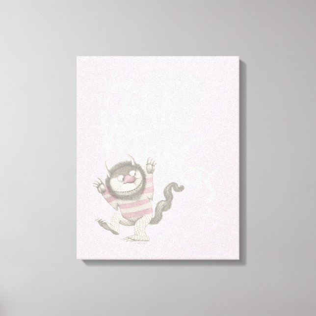 Where the Wild Things Are Quote - Pink Canvas Print (Front)