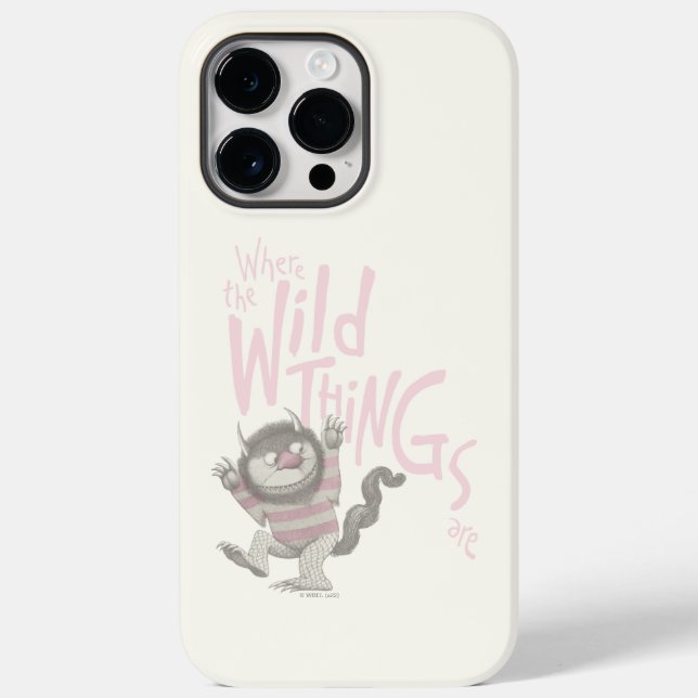 Where the Wild Things Are Quote - Pink Case-Mate iPhone Case (Back)