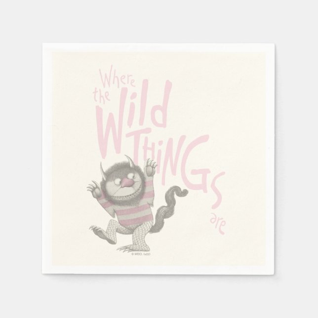 Where the Wild Things Are Quote - Pink Napkin (Front)