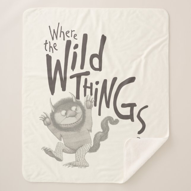 Where the Wild Things Are Quote Sherpa Blanket (Front)