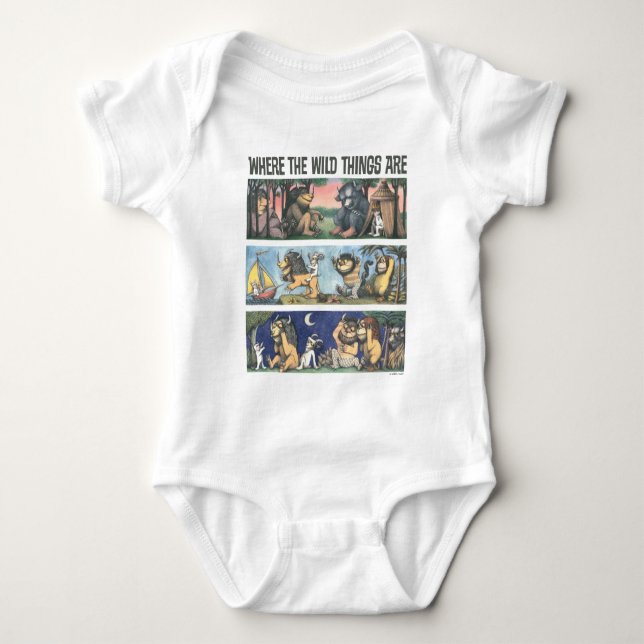 Where The Wild Things Are Scenes Baby Bodysuit (Front)