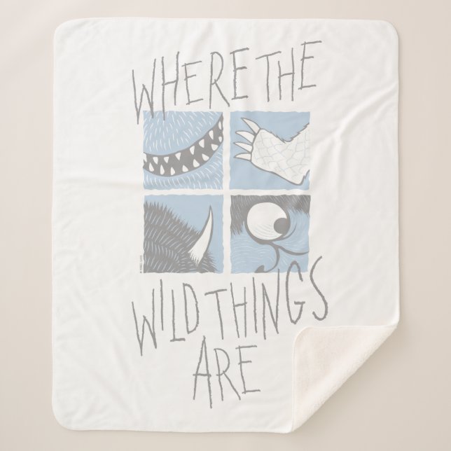 Where The Wild Things Are | Square Graphic Sherpa Blanket (Front)