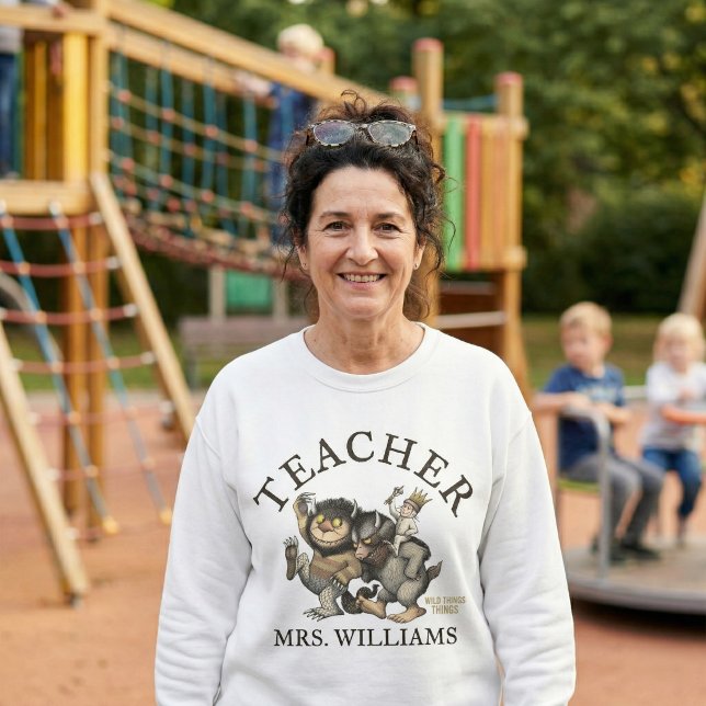 Where the Wild Things Are Teacher Sweatshirt (Generated image of woman wearing sweater)