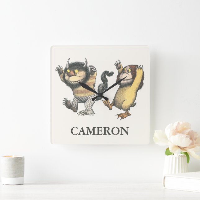 Where the Wild Things Are | Two Wild Things Square Wall Clock (Home)