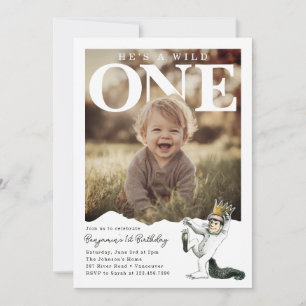 Where the Wild Things Are Wild One Photo Birthday Invitation