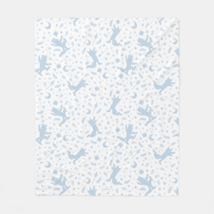 Where the Wild Things Blue Floral Fleece Blanket