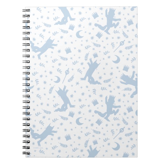 Where the Wild Things Blue Floral Notebook (Front)