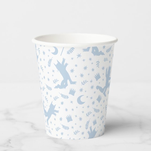 Where the Wild Things Blue Floral Paper Cups (Front)