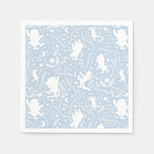 Where the Wild Things Blue Floral Pattern Napkin