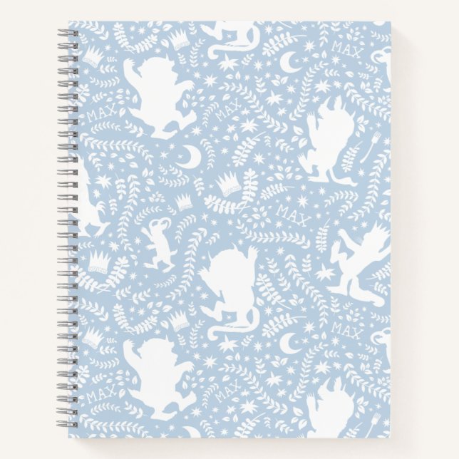 Where the Wild Things Blue Floral Pattern Notebook (Front)