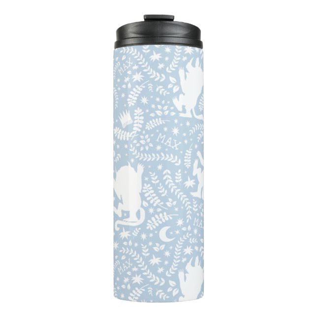 Where the Wild Things Blue Floral Pattern Thermal Tumbler (Front)