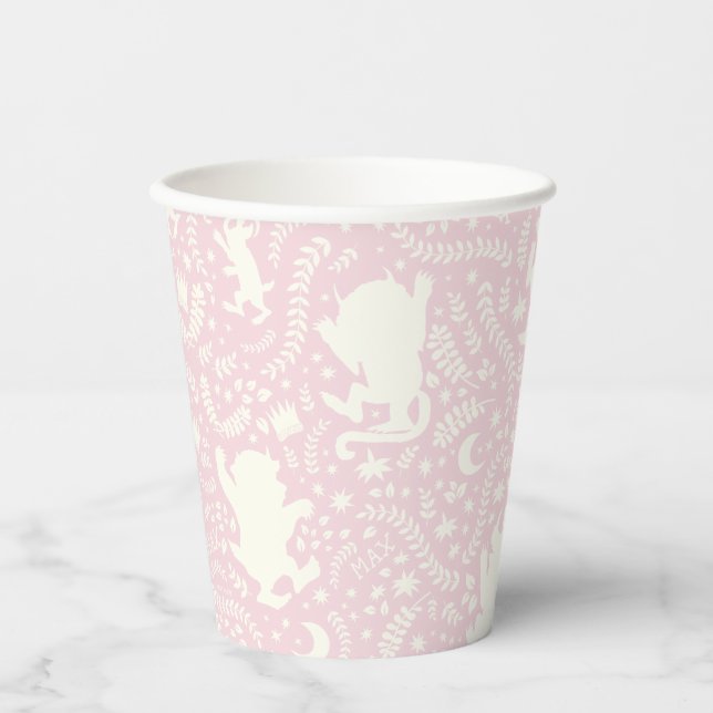 Where the Wild Things Pink Floral Pattern Paper Cups (Front)