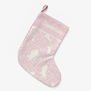 Where the Wild Things Pink Floral Pattern Small Christmas Stocking