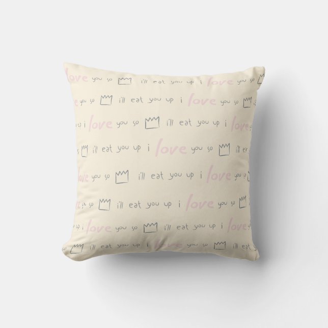Where the Wild Things Quote Pattern Cushion (Front)