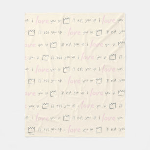 Where the Wild Things Quote Pattern Fleece Blanket