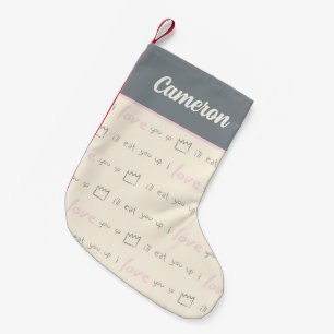 Where the Wild Things Quote Pattern Small Christmas Stocking