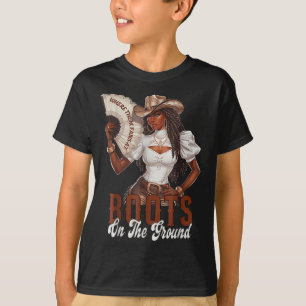 Where Them Fans At Boots On Da Ground Cowgirl Line T-Shirt