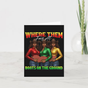 Where Them Fans At Boots On The Ground Black Cowgi Card