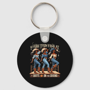Where Them Fans At Boots On The Ground Funny Weste Key Ring