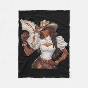 Where Them Fans At Cowgirl Western Aesthetic - On Fleece Blanket