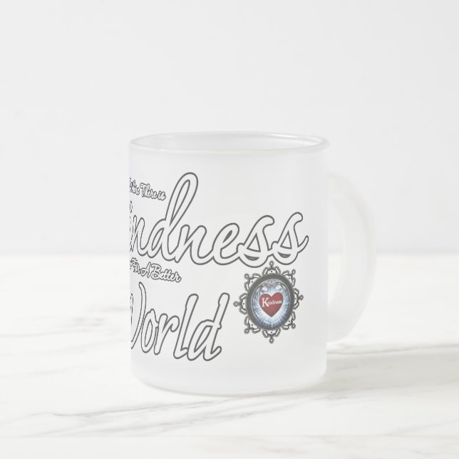 Where There Is Kindness Frosted Glass Coffee Mug (Front Right)