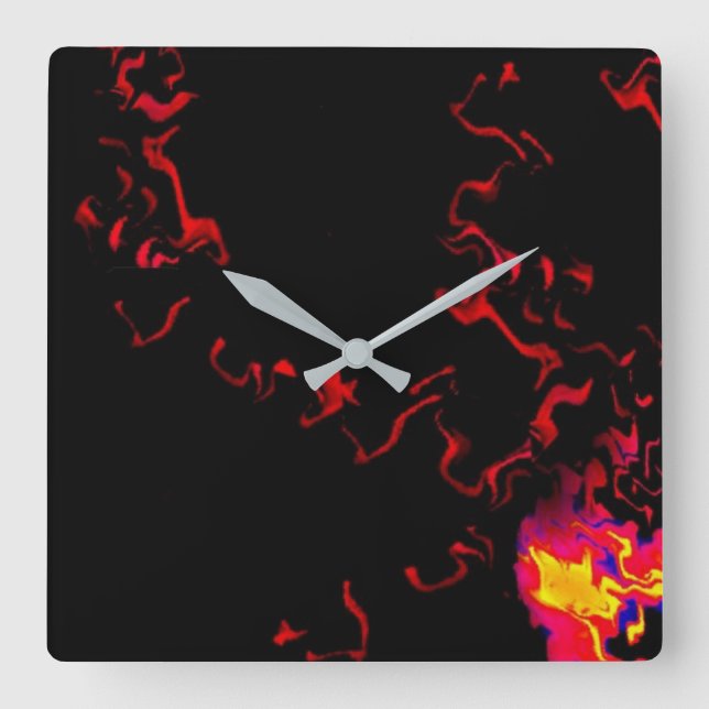 Where There is Smoke Acrylic Wall Clock, Square Clock (Front)