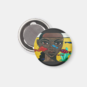Where Thoughts Swim Black Woman Art Afrocentric Magnet