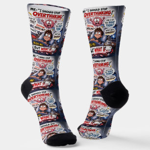 Where To Buy Cool Socks 00335 Overthinking Socks