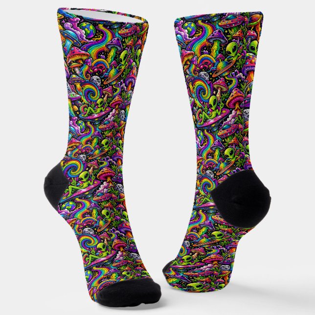 Where To Buy Cool Socks 00375 Alien Mushroom Socks (Angled)