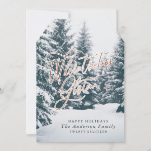 Where tree tops glisten Christmas Holiday Card