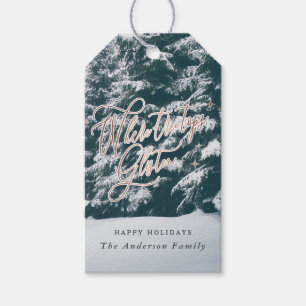 Where tree tops glisten Christmas Holiday Gift Tags