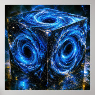 Where Universes Turn Inward - Portrait of Infinity Poster