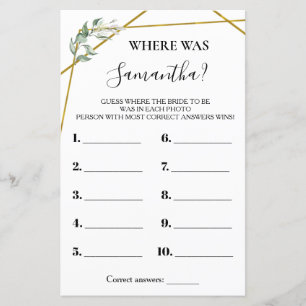 Where was She bridal shower bilingual game