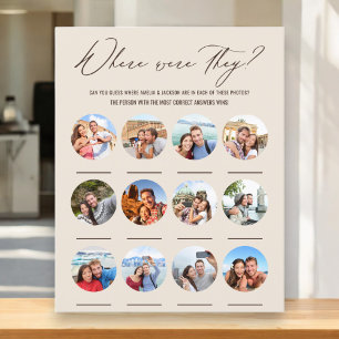 Where Were They 12 Photos Bridal Shower Game
